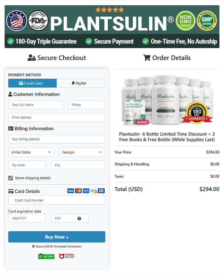 Plantsulin Plantsulin Order Page